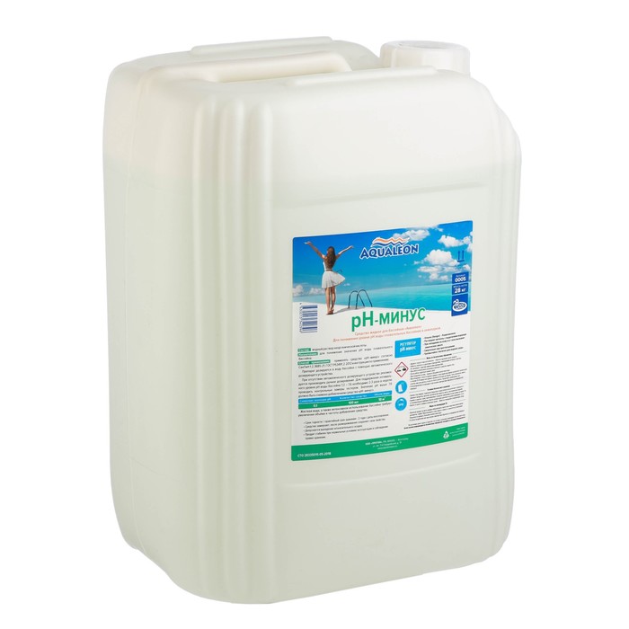 цена Регулятор pH-минус Aqualeon жидкое средство, 20 л (28 кг)