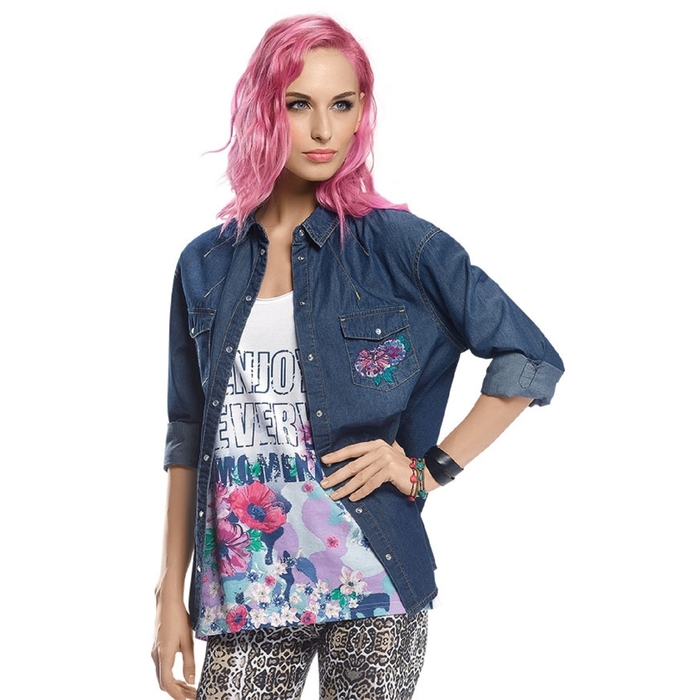 Блузка женская, размер XL, цвет тёмно-синий