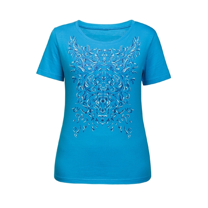 Футболка женская, размер S, цвет лазурный