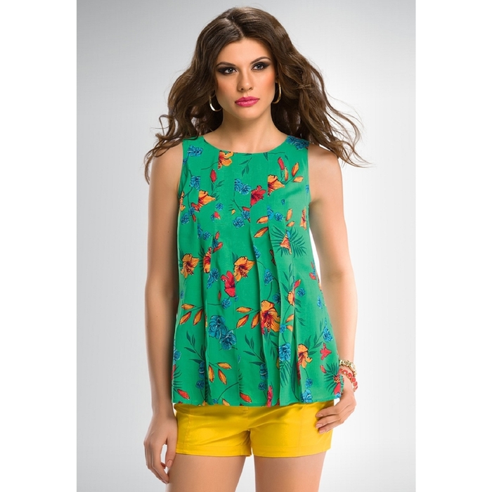 Блузка женская, размер L, цвет зелёный