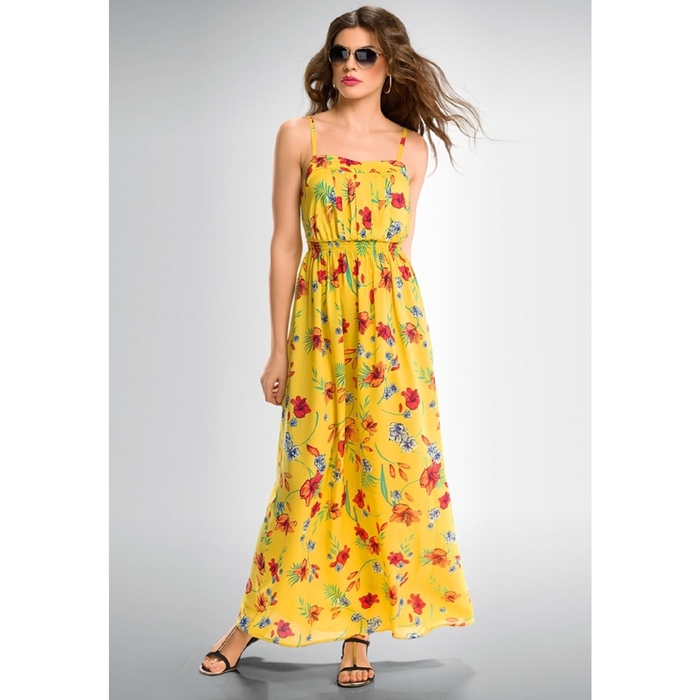 Платье женское, размер XS, цвет жёлтый