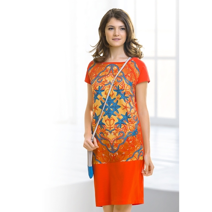 Платье женское, размер XS, цвет оранжевый