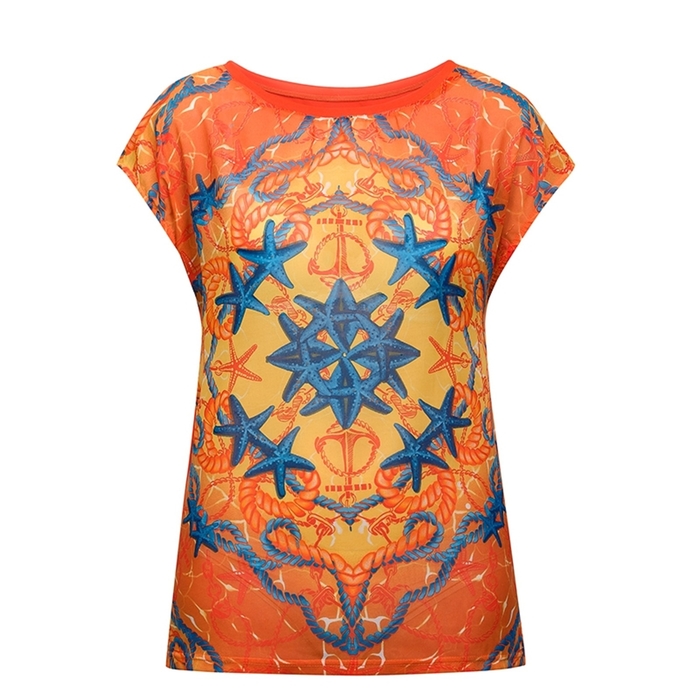 Футболка женская, размер XS, цвет оранжевый