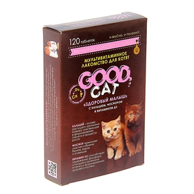 

Мультивитаминное лакомство GOOD CAT для котят, здоровый малыш, 120 таб