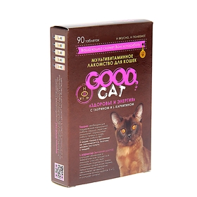 

Мультивитаминное лакомство GOOD CAT для кошек, здоровье и энергия, 90 таб