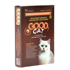 

Мультивитаминное лакомство GOOD CAT для кошек, норвежский лосось, 90 таб