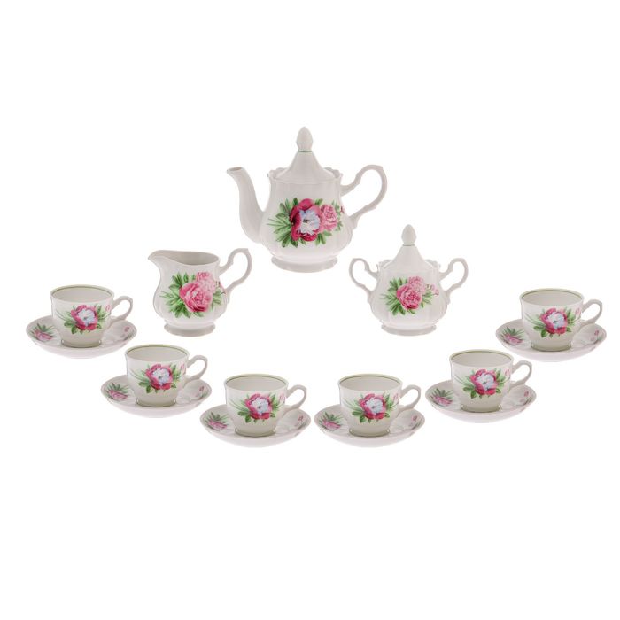 Сервиз чайный "Романс. Пион", 15 предметов
