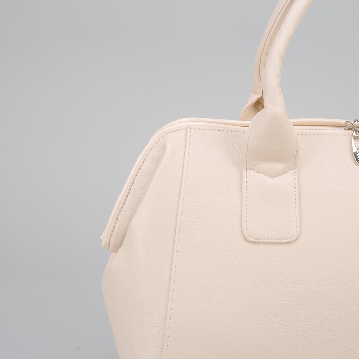 Сумка женская на молнии, 1 отдел, 1 наружный карман, бежевая