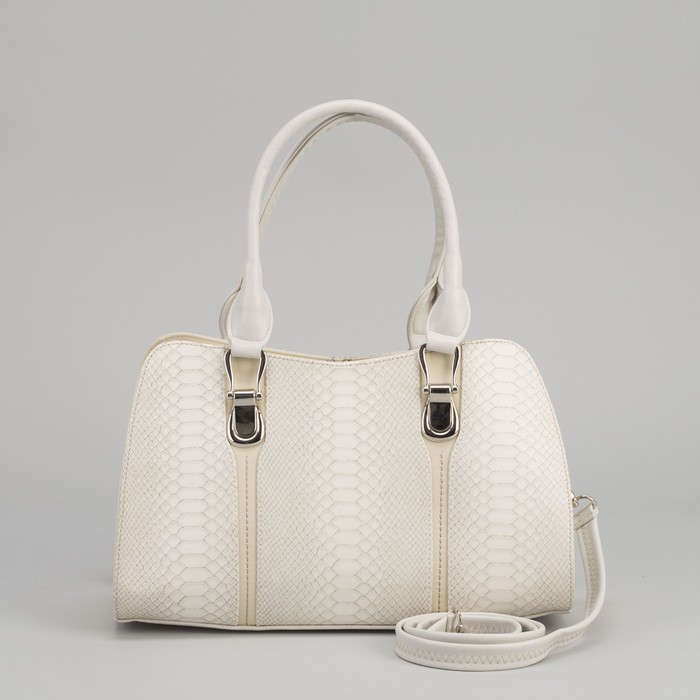 Сумка женская на молнии, 1 отдел, 1 наружный карман, длинный ремень, серая