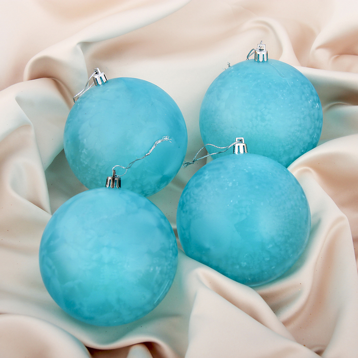 Новогодние шары "Голубой туман" (набор 4 шт.)