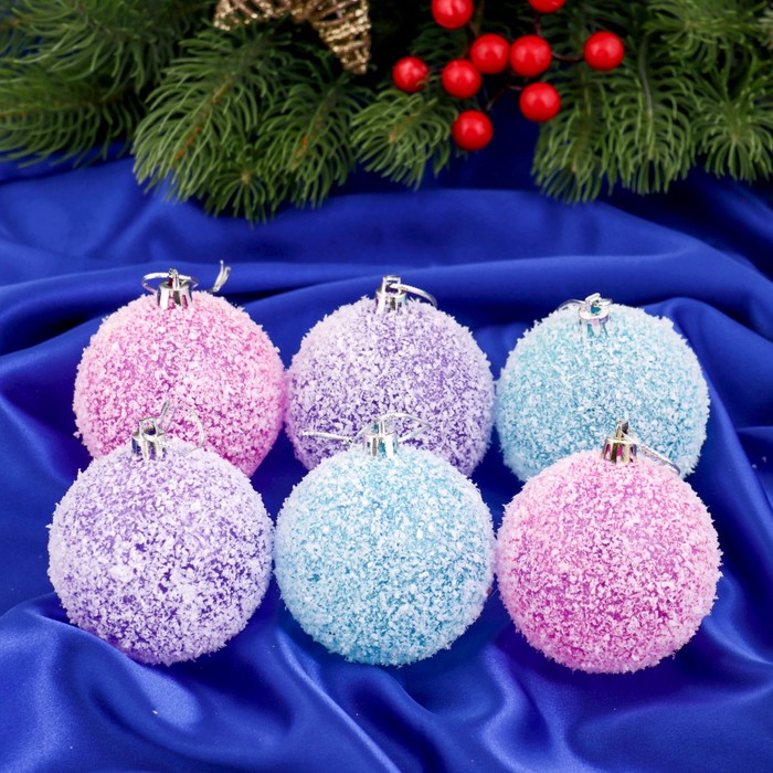 Новогодние шары "Заснеженные" (набор 6 шт.)