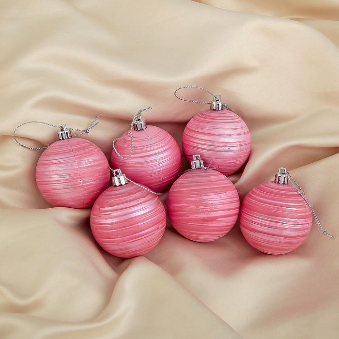 Новогодние шары "Розовый Юпитер" (набор 6 шт.)