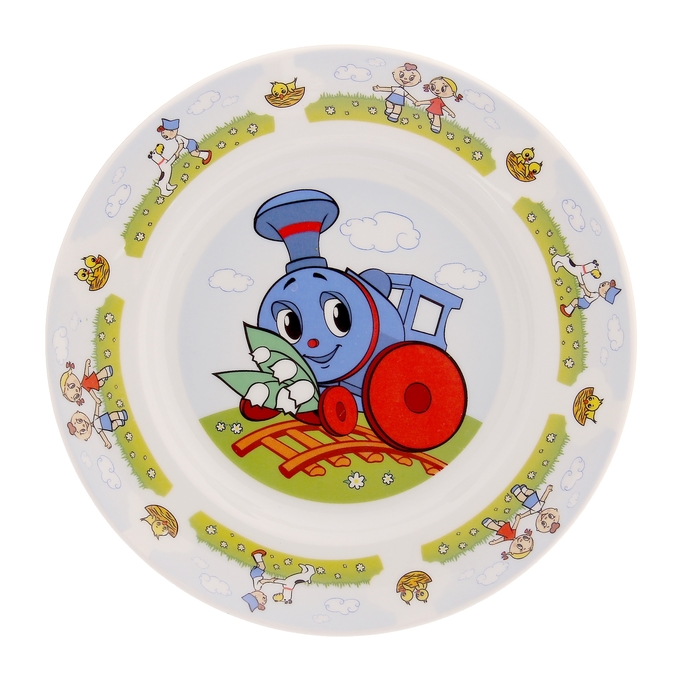 Тарелка мелкая 20 см "Паровозик из Ромашково"