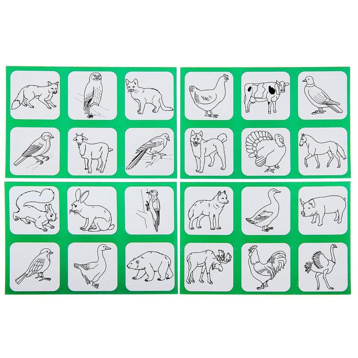 Лото "Птицы, животные"