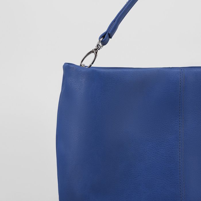 Сумка женская на молнии, 1 отдел, 1 наружный карман, синяя