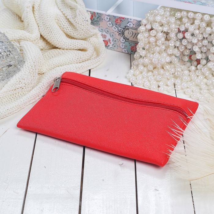 Косметичка простая на молнии, 1 отдел, МИКС