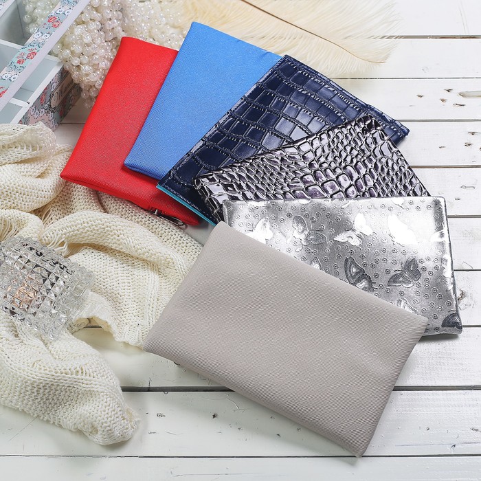 Косметичка простая на молнии, 1 отдел, МИКС