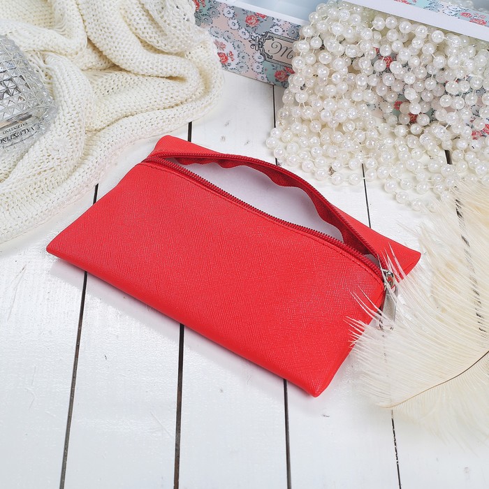 Косметичка простая на молнии, 1 отдел, МИКС