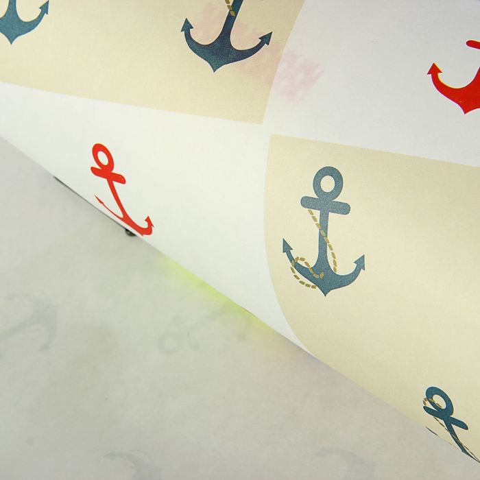 Набор упаковочной бумаги крафт "Якоря" 50 х 70 см, 10 листов
