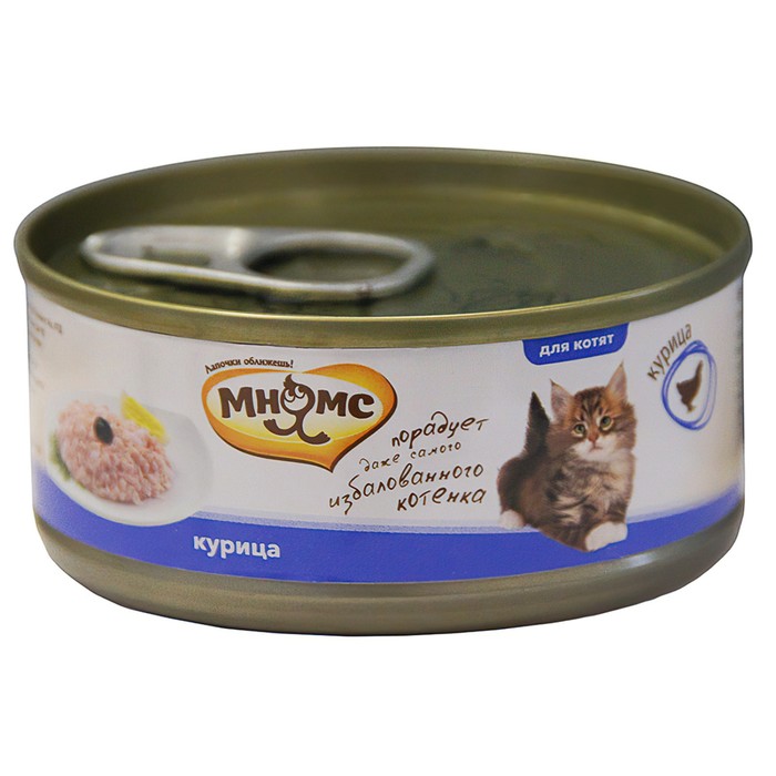 Влажный корм "Мнямс" для котят, курица в нежном желе, ж/б, 70 г