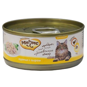 Влажный корм "Мнямс" для кошек, курица с сыром в нежном желе, ж/б, 70 г