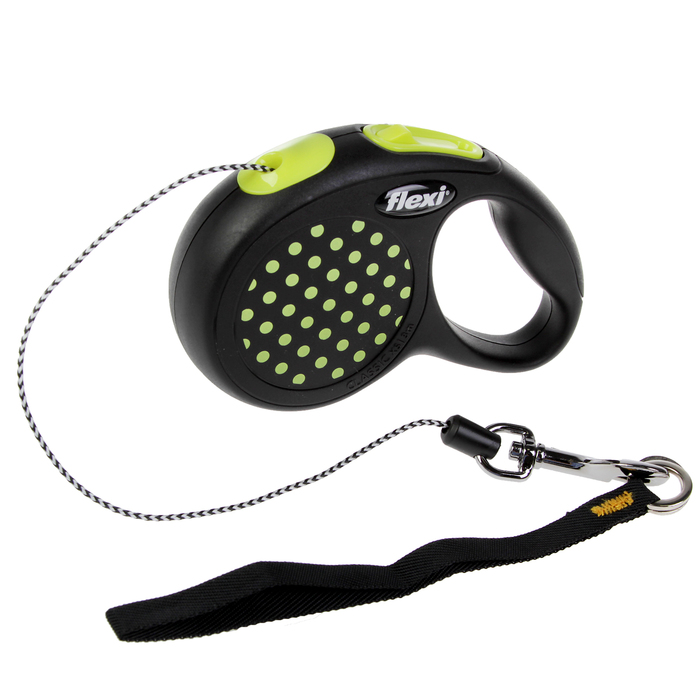 Рулетка Flexi Design XS (до 8 кг) 3 м трос, черная/желтый горошек