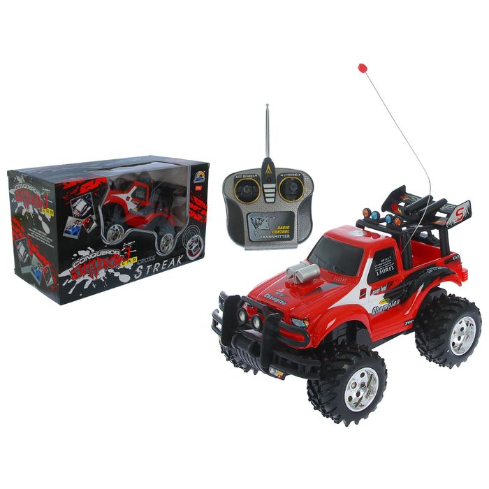 Машина радиоуправляемая "Турбоджип", работает от батареек, МИКС