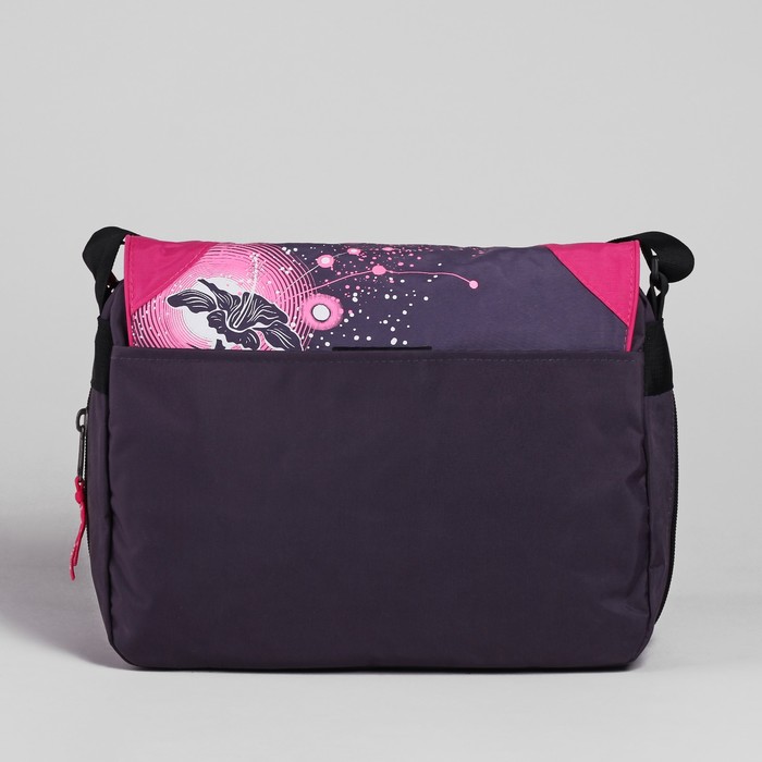 Сумка молодёжная на молнии "Прелесть", 1 отдел. 1 наружный карман, серый/розовый