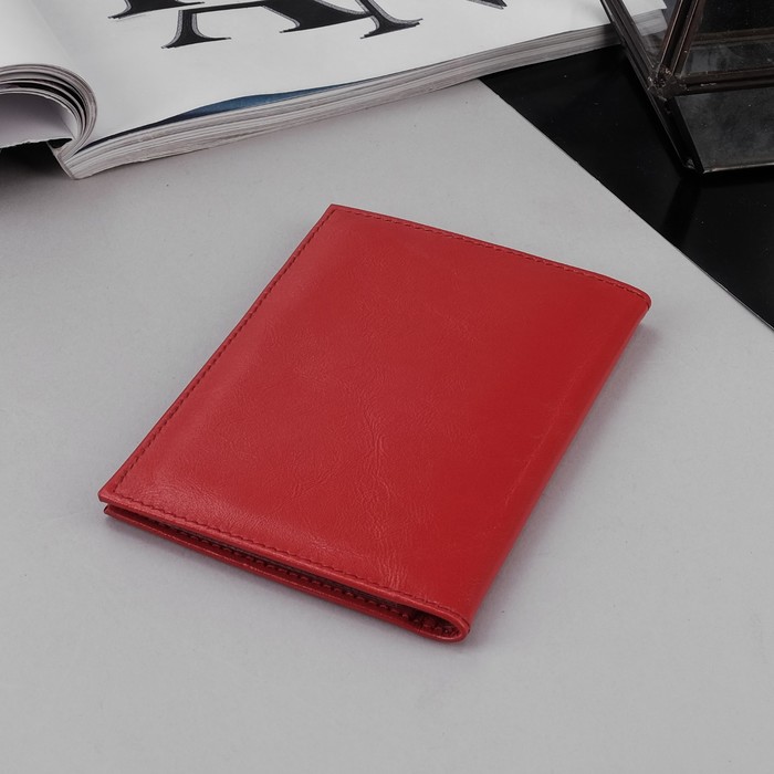 Обложка для автодокументов, красный глянцевый