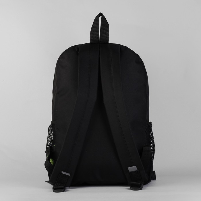 Рюкзак молодёжный на молнии "Цветные бабочки", 1 отдел, 3 наружных кармана, чёрный