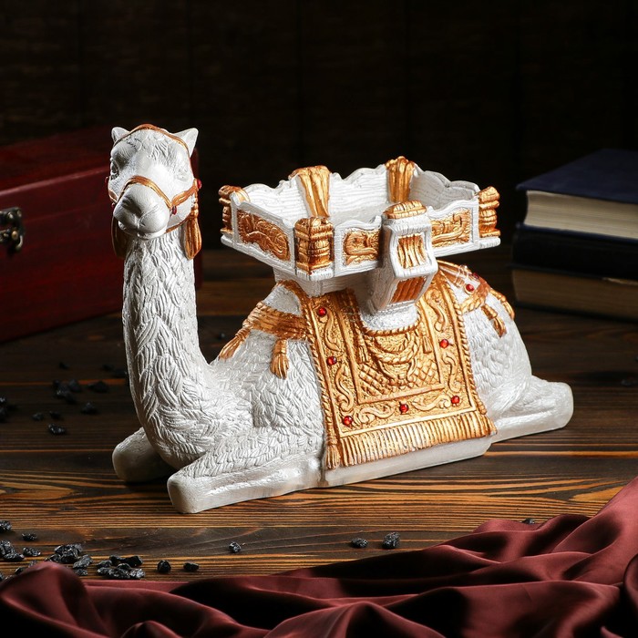 Статуэтка "Верблюд" белая, стразы