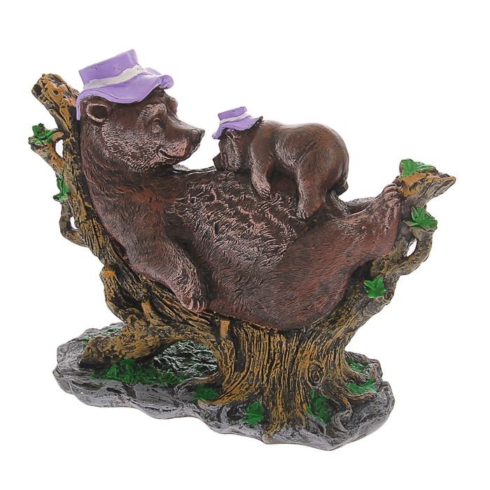 Сувенир "Медведь с медвежонком", водная краска, микс