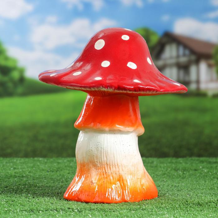 Садовая фигура "Гриб мухомор большой" глянец