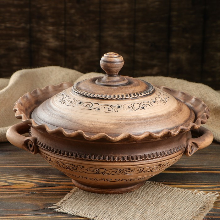 Жаровня "Дворянская" с ручками и крышкой, 1 л