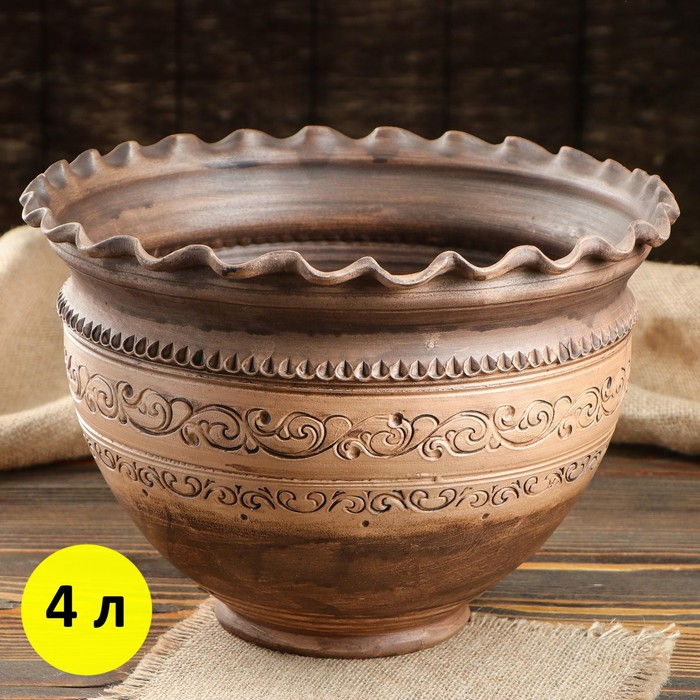 Жаровня "Дворянская", волна, без крышки, 2 л