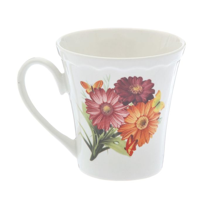 Кружка 300 мл "Марго" деколь, цветы