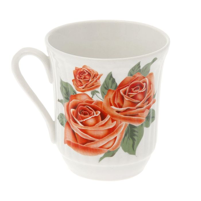 Кружка 250 мл "Агата" деколь, розы