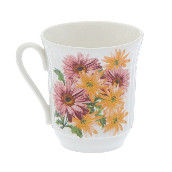 Кружка 250 мл "Агата" деколь, тюльпаны