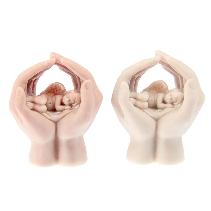 Сувенир "Ангелочек спящий в руках" МИКС