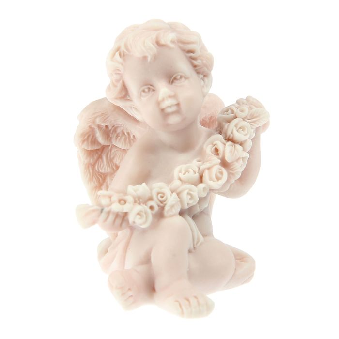 Сувенир "Ангелочек сидящий с венком"