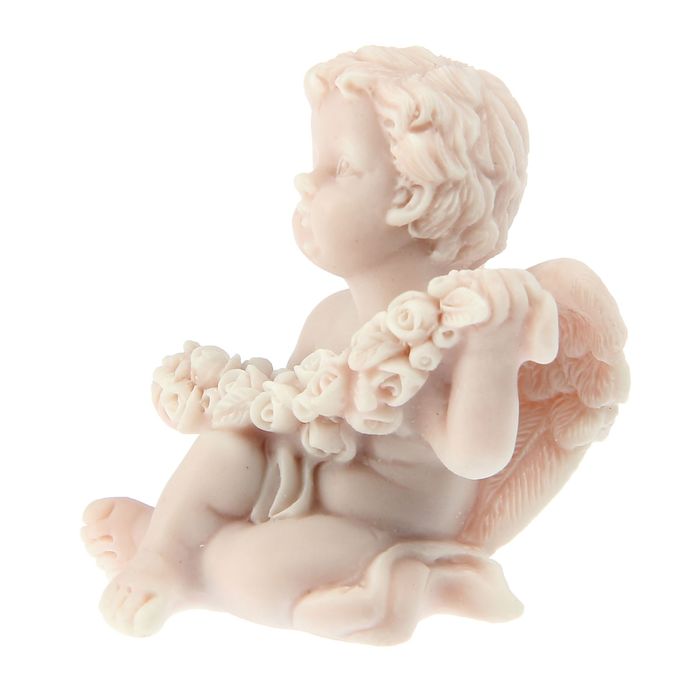 Сувенир "Ангелочек сидящий с венком"