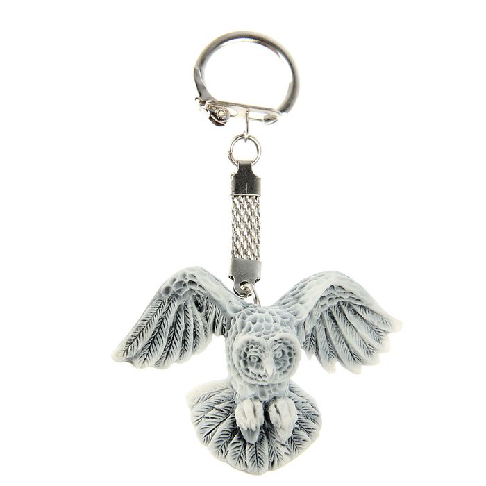 Брелок "Сова полярная с расправленными крыльями"