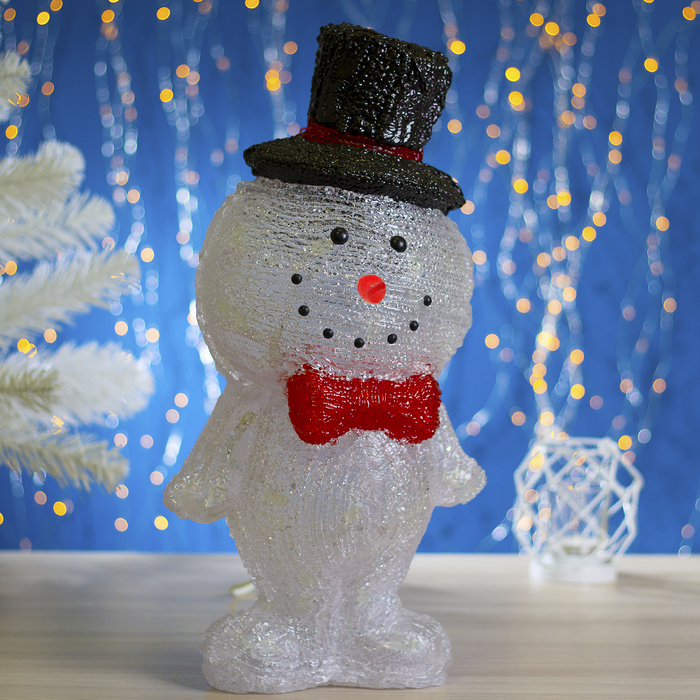 Фигура акрил. "Снеговик в шляпе" 22х18х46 см, 220V, 30 LED, контроллер 8 режимов