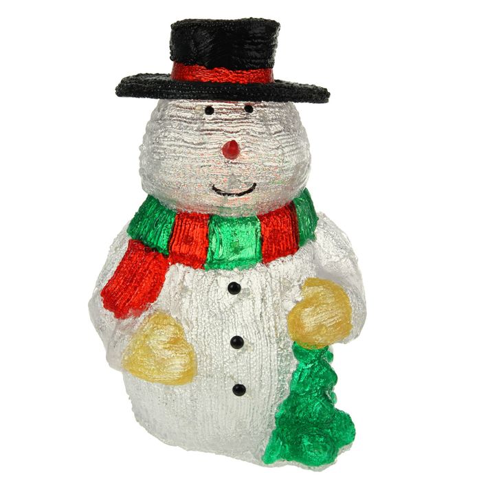 Фигура акрил. "Снеговик с елкой" 29х24х45 см, 220V, 50 LED, контроллер 8 режимов