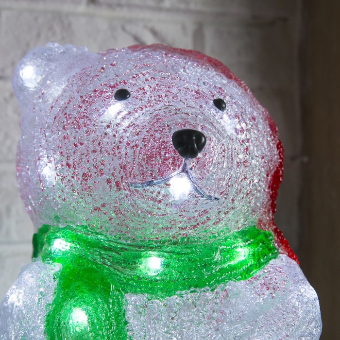 Фигура акрил. "Мишка с елкой" 20х18х29 см, 220V, 20 LED, контроллер 8 режимов