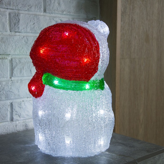 Фигура акрил. "Мишка с елкой" 20х18х29 см, 220V, 20 LED, контроллер 8 режимов