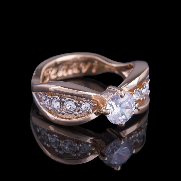 Кольцо "Яльба", размер 17, цвет белый в золоте