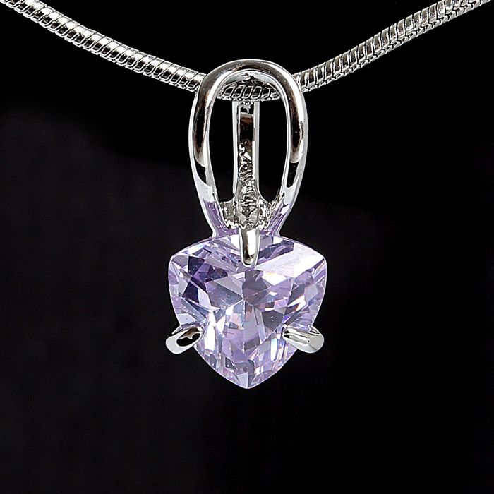 Кулон "Реймс", цвет фиолетовый в серебре