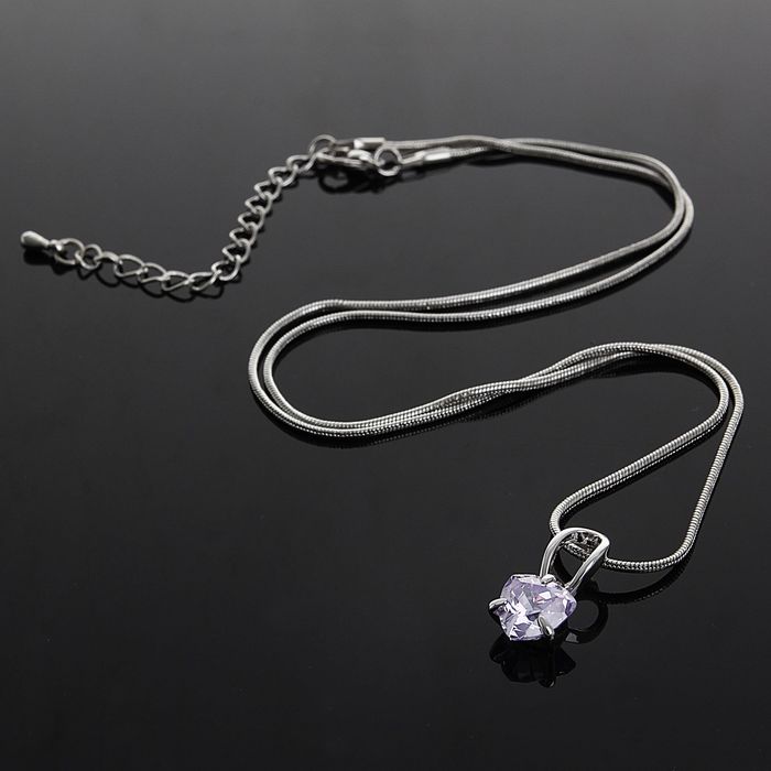 Кулон "Реймс", цвет фиолетовый в серебре