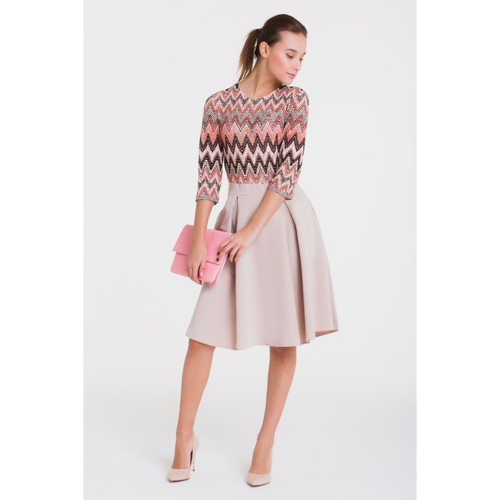 Платье 4916, размер 44, рост 164 см, цвет кремовый/беж/лосось